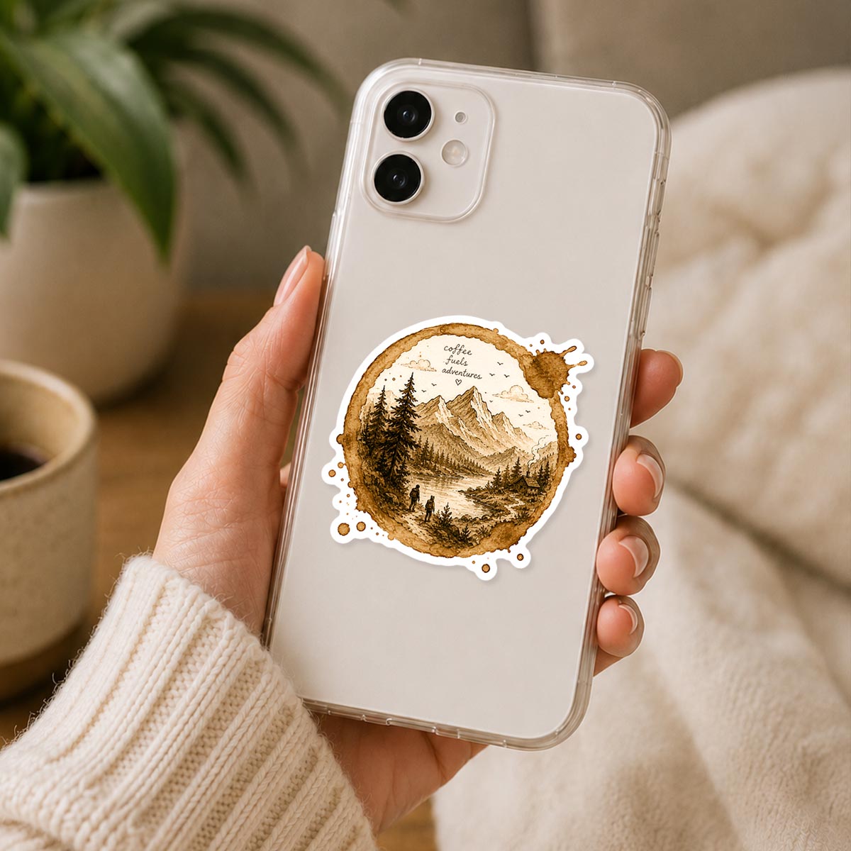 Coffee Stain Art Sticker