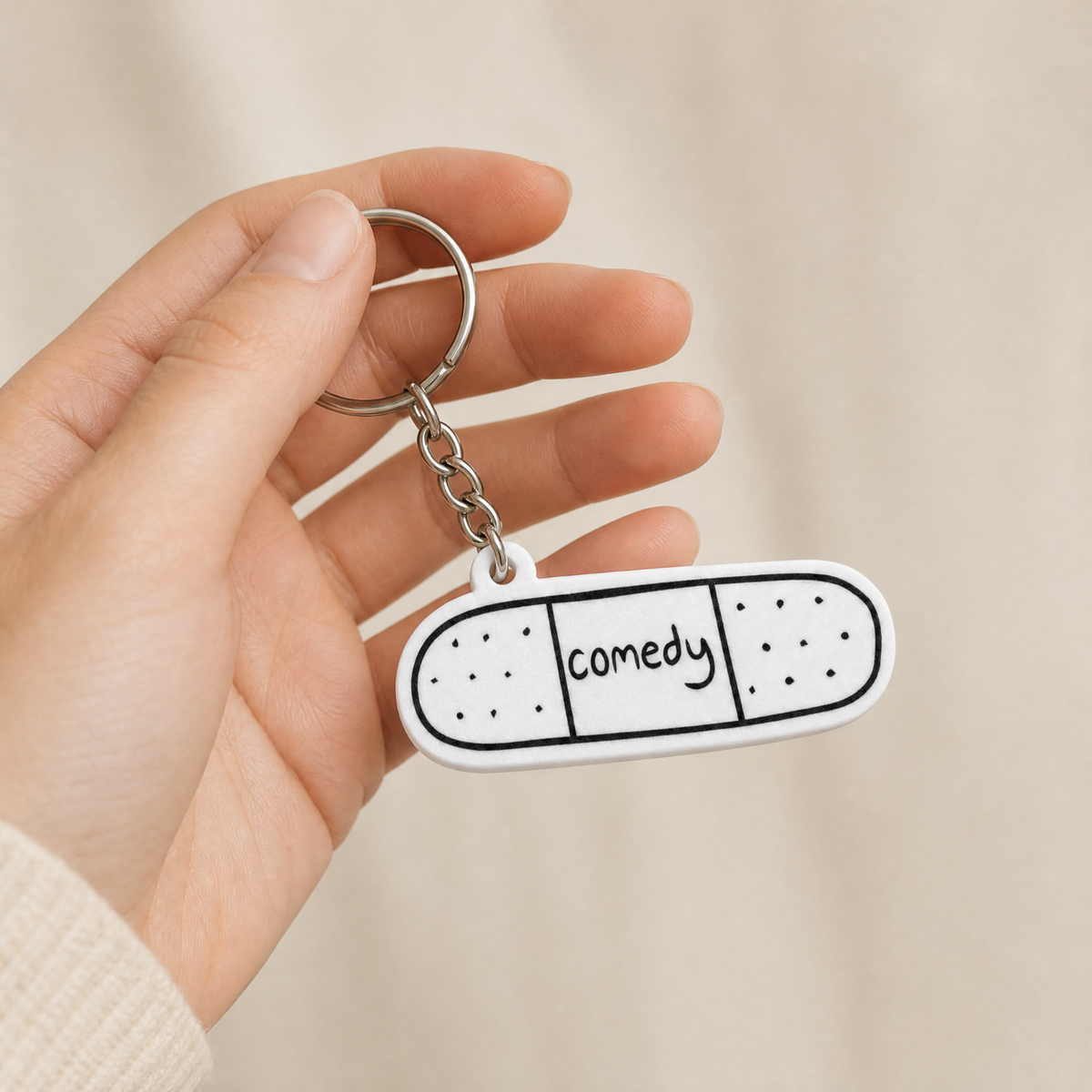 Comedy - Designer Keychain, Aesthetic Bag Charm