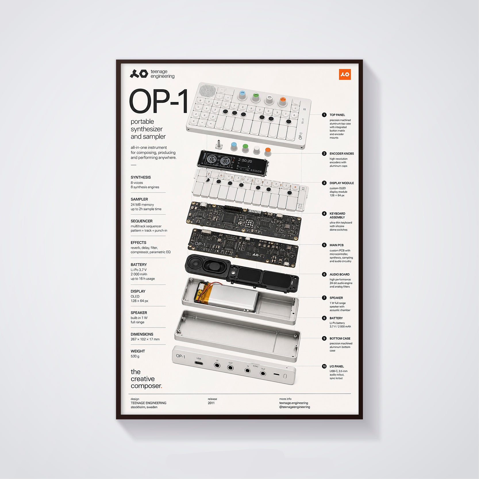 Teenage Engineering OP-1 Wall Art Poster - Synthesizer Poster