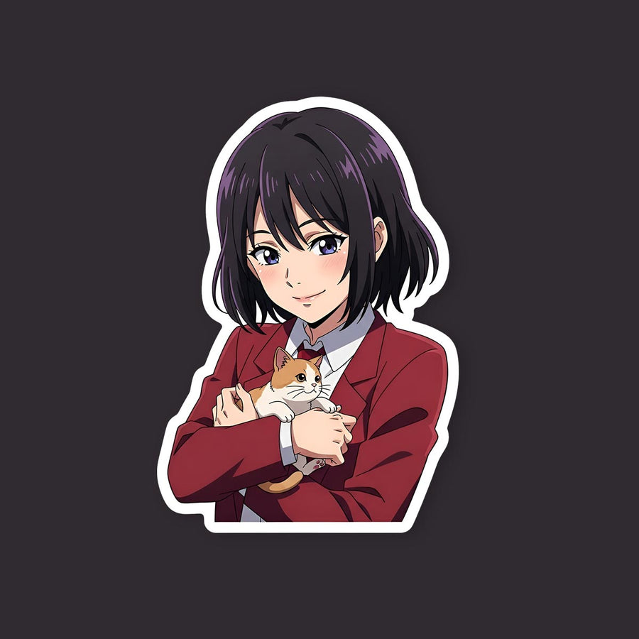 Tokyo Revengers Girl Holding Cat Sticker