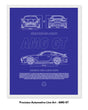 Mercedes AMG GT Blueprint Line Art Poster