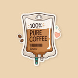 100% Pure Coffee IV Sticker