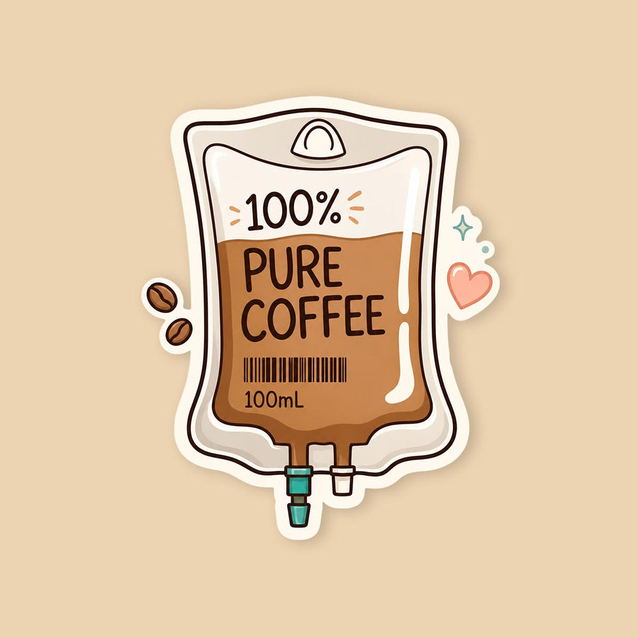 100% Pure Coffee IV Sticker