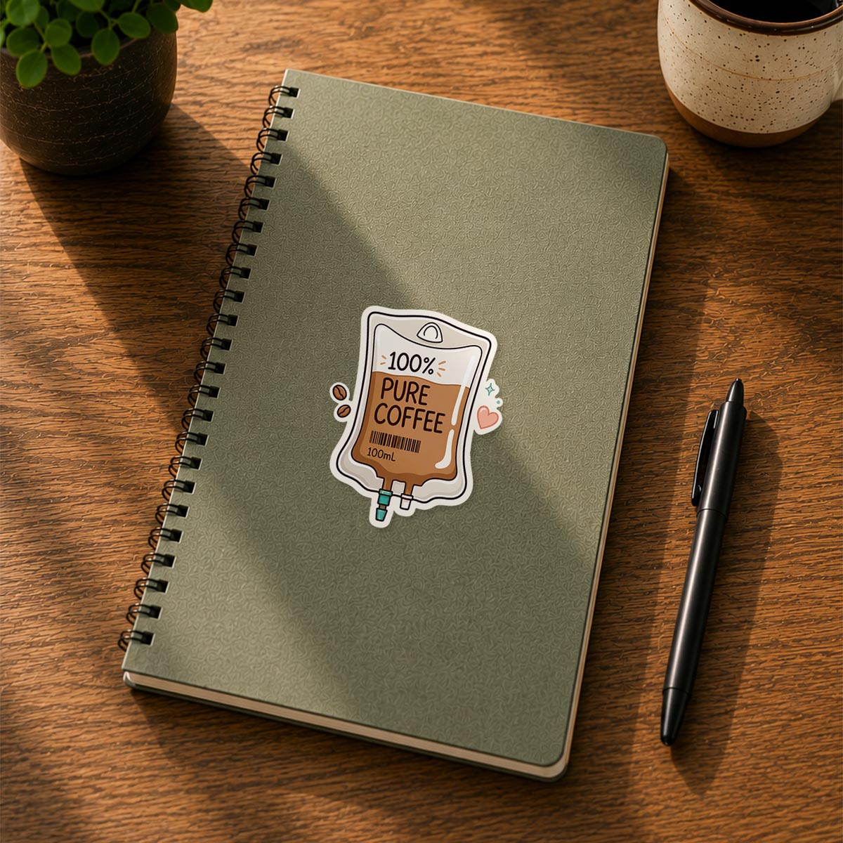 100% Pure Coffee IV Sticker
