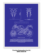 BMW S1000RR Blueprint Line Art Poster - Bike Poster