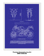 BMW S1000RR Blueprint Line Art Poster - Bike Poster