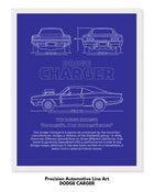 Dodge Charger Blueprint Line Art Poster
