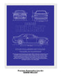 Dodge Hellcat Blueprint Line Art Poster