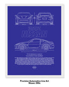 Nissan 350z Blueprint Line Art Poster