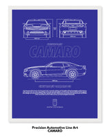 Camaro Blueprint Line Art Poster