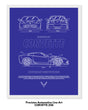 Corvette Z06 Blueprint Line Art Poster