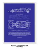 Ferrari F1 Blueprint Line Art Poster