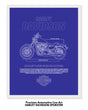 Harley Davidson Sportster Blueprint Line Art Poster - Bike Poster