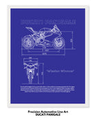 Ducati Panigale Blueprint Line Art Poster - Bike Poster