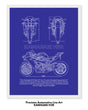 Kawasaki H2R Blueprint Line Art Poster - Bike Poster