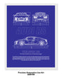 Audi R8 Blueprint Line Art Poster