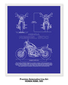 Honda Rebel 500 Blueprint Line Art Poster - Bike Poster