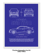 Honda Civic Type R Blueprint Line Art Poster