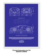 Buggati Chiron Blueprint Line Art Poster