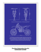 Kawasaki KX450F Blueprint Line Art Poster - Bike Poster