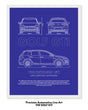 Volkswagen Golf GTI Blueprint Line Art Poster