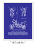 Honda Africa Twin Blueprint Line Art Poster - Bike Poster