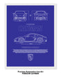 Porsche Cayman Blueprint Line Art Poster