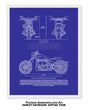 Harley Davidson Softail FXDR Blueprint Line Art Poster - Bike Poster