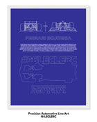 F1 - 16 Leclerc Blueprint Line Art Poster