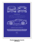 Nissan GTR Nismo Blueprint Line Art Poster