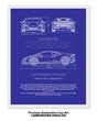 Lamborghini Urus Blueprint Line Art Poster