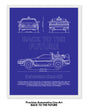 Back To The Future DeLorean Blueprint Line Art Poster