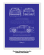 Dodge Challenger Blueprint Line Art Poster