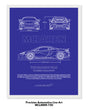 Mclaren 720 Blueprint Line Art Poster