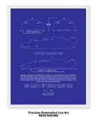 F1 - RB20 Racing Blueprint Line Art Poster