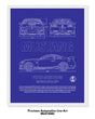 Ford Mustang Blueprint Line Art Poster