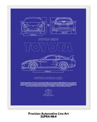 Supra Mk4 Blueprint Line Art Poster