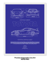 Supra Mk4 Blueprint Line Art Poster