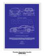 Supra Mk4 Blueprint Line Art Poster