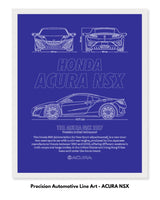 Honda Acura NSX Blueprint Line Art Poster
