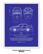 Impreza Blueprint Line Art Poster