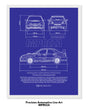 Impreza Blueprint Line Art Poster