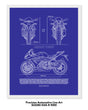 Suzuki GSX R1000 Blueprint Line Art Poster - Bike Poster