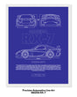 Mazda RX-7 Blueprint Line Art Poster
