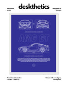 Mercedes AMG GT Blueprint Line Art Poster