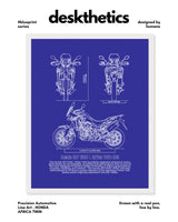 Honda Africa Twin Blueprint Line Art Poster - Bike Poster