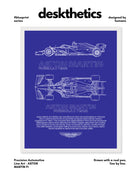 Aston Martin F1 Blueprint Line Art Poster