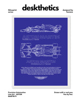 Aston Martin F1 Blueprint Line Art Poster