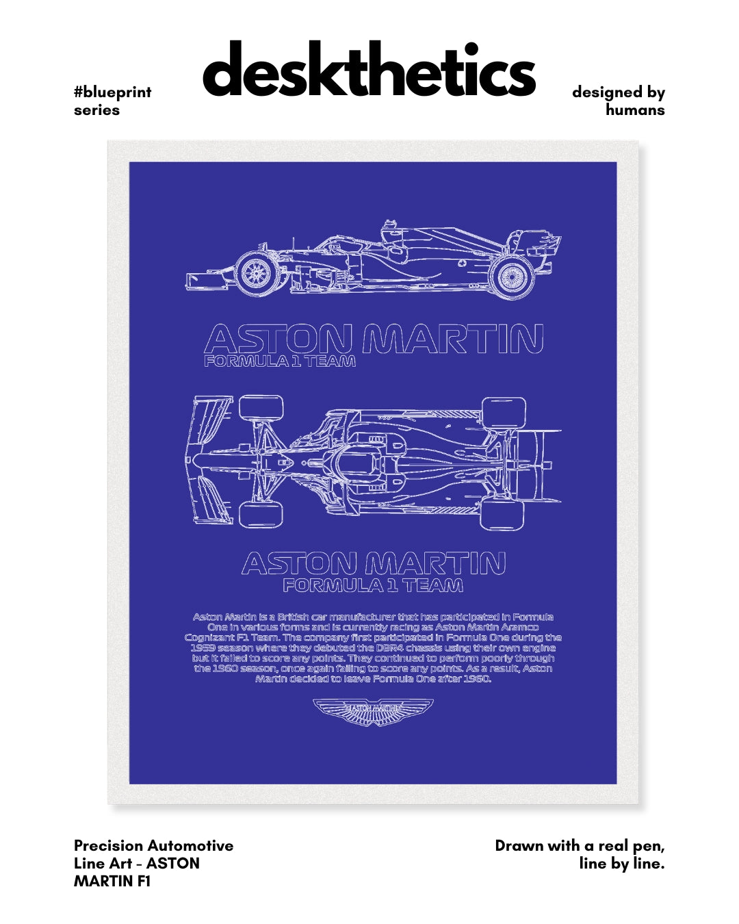 Aston Martin F1 Blueprint Line Art Poster