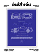 Nissan GTR Nismo Blueprint Line Art Poster